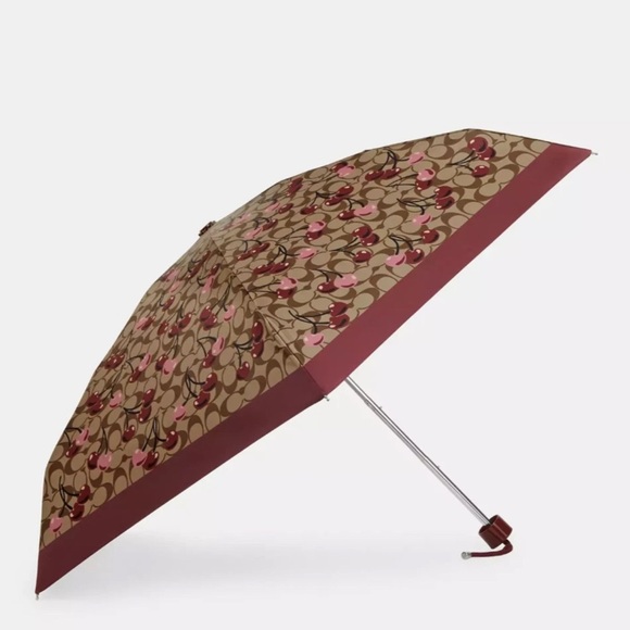 NWT Coach Mini Umbrella - Signature Cherry Print - Picture 1 of 9